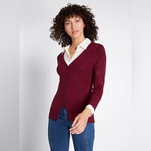 ModCloth Charter School Cardigan Red